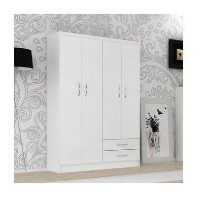 Guarda-roupa Infantil Atalaia 4 Portas 2 Gavetas Branco