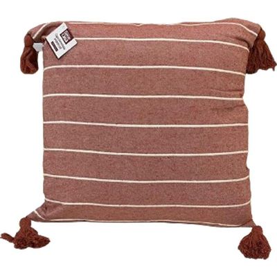 Almofada Pompom Decorativa 45x45cm Telha