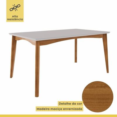 Mesa De Jantar 6 Lugares 160cmx90cm Monalisa Natural/off White Nesher Natural/off White