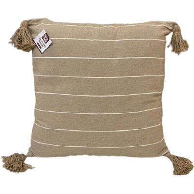 Kit 2 Capa De Almofada Pompom Decorativa 45x45cm Linho