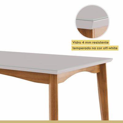 Mesa De Jantar 6 Lugares 160cmx90cm Monalisa Natural/off White Nesher Natural/off White