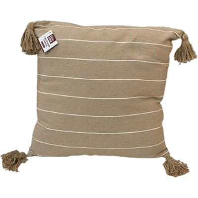Kit 2 Capa De Almofada Pompom Decorativa 45x45cm Linho