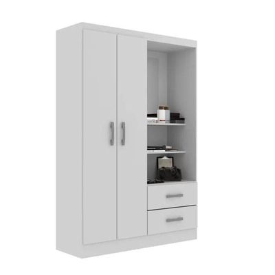 Guarda Roupa Capelinha Infantil 2 Portas 2 Gavetas Premium Branco