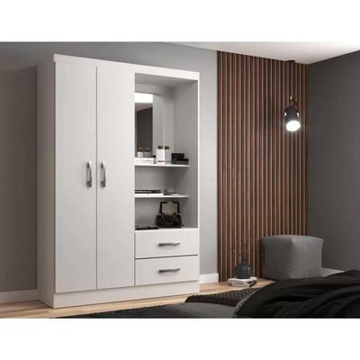 Guarda Roupa Capelinha Infantil 2 Portas 2 Gavetas Premium Branco
