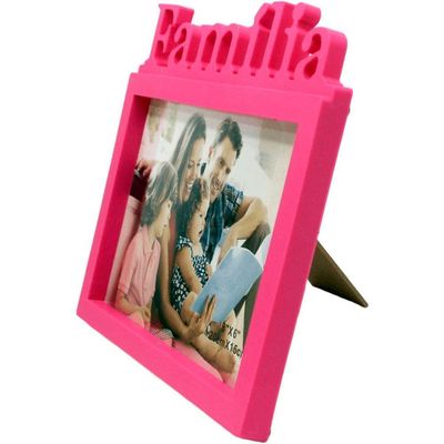 Enfeite Porta Retrato De Mesa Rosa Decoração Família 20x15cm