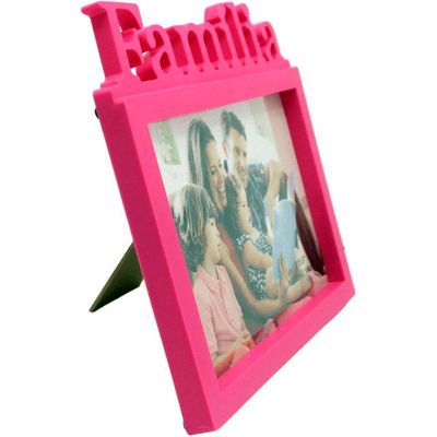 Decoração Porta Retrato De Mesa Rosa Enfeite Família 20x15cm