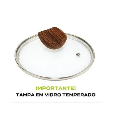 Conjunto Panelas Antiaderente Com Tampa De Vidro 04 Peças - Preto