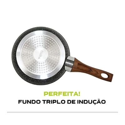 Conjunto Panelas Antiaderente Com Tampa De Vidro 04 Peças - Preto