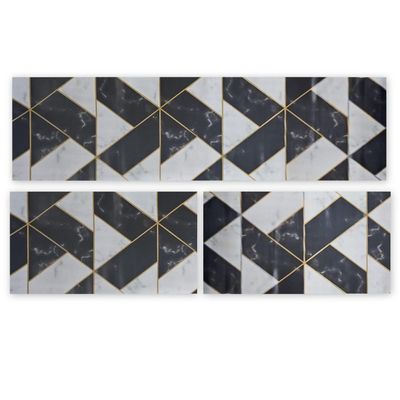 Kit 3 Peças Jogo Cozinha Passadeira Manta Vinilico Laminado Geometric