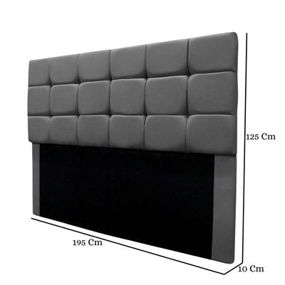 Cabeceira Cama Box Estofada King 195 Cm Gabriela Suede Cinza