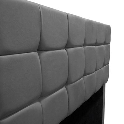 Cabeceira Cama Box Estofada King 195 Cm Gabriela Suede Cinza