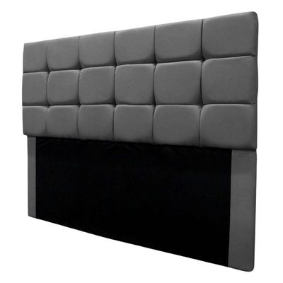 Cabeceira Cama Box Estofada King 195 Cm Gabriela Suede Cinza