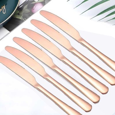 Conjunto 6 Peças Cortes De Mesa Inox Rose Gold Luxo Rústico