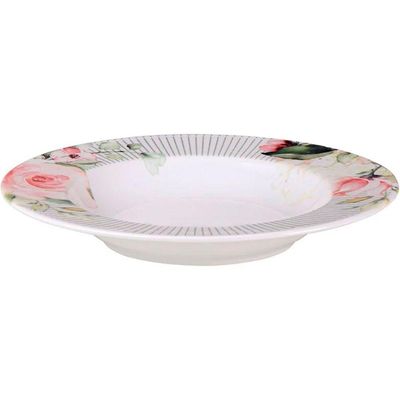 Kit Jogo Prato Fundo Sopa 12 Pçs 12 Pessoas Chá Ornatta 23cm