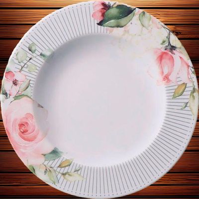 Kit Jogo Prato Fundo Sopa 12 Pçs 12 Pessoas Chá Ornatta 23cm