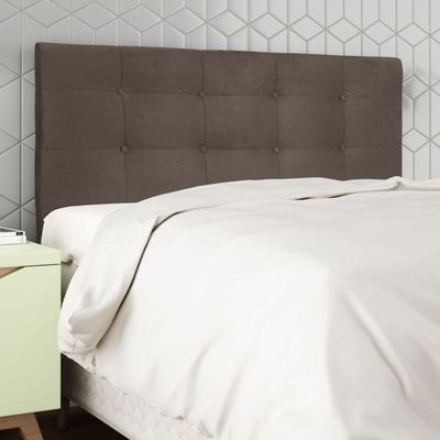 Cabeceira Estofada Cama King 195 Cm Irlanda Suede Marrom