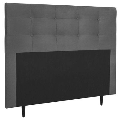 Cabeceira Estofada Cama King 195 Cm Cancún Suede Cinza