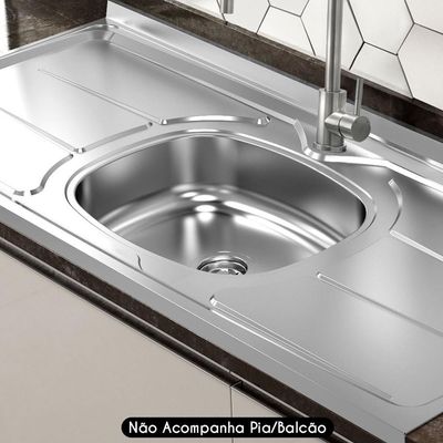 Válvula Para Pia Kit 3 Aço Inox 3.1/2 G01 Cromado - Mpozenato