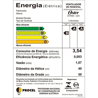 Ventilador De Coluna Oster Power Fresh 110V