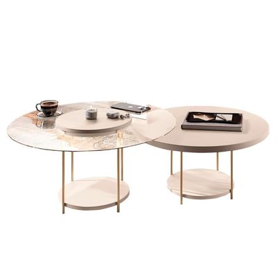 Mesa De Centro Para Sala Pés Metálicos Kit 2 Sky Off White - Hb Móveis