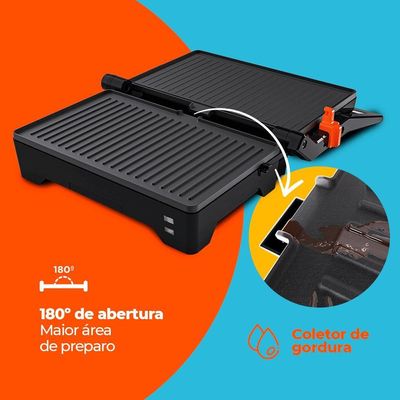 Grill Cadence Inox Chapa Firme 220V