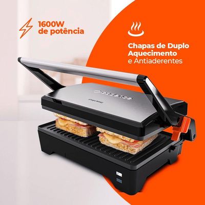 Grill Cadence Inox Chapa Firme 220V