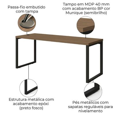 Mesa Escritorio 190 Cm Industrial Frame F190 Kappesberg Munique