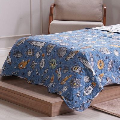 Kit Colcha Casal Ultra Lisse Kids New Rolinho 210x230cm Space