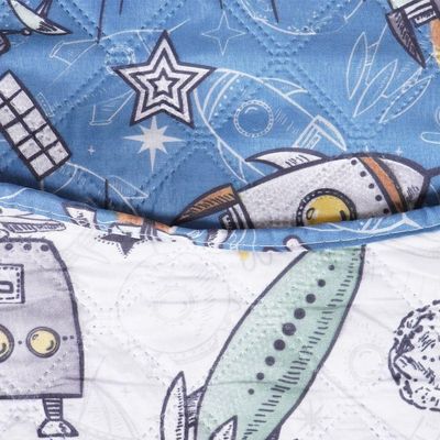 Kit Colcha Casal Ultra Lisse Kids New Rolinho 210x230cm Space