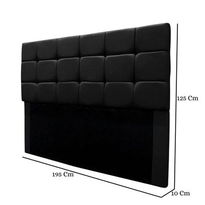 Cabeceira Cama Box Estofada King 195 Cm Bianca Suede Preto