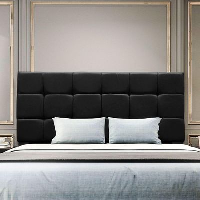 Cabeceira Cama Box Estofada King 195 Cm Bianca Suede Preto