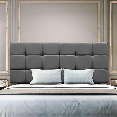 Cabeceira Cama Box Estofada Solteiro 90 Cm Bianca Suede Cinza