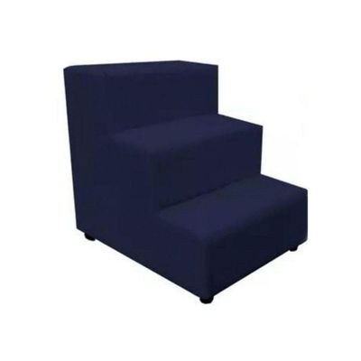 Escada Escadinha Pet Cachorro 3 Degraus Rampa Suede Dog Azul Marinho