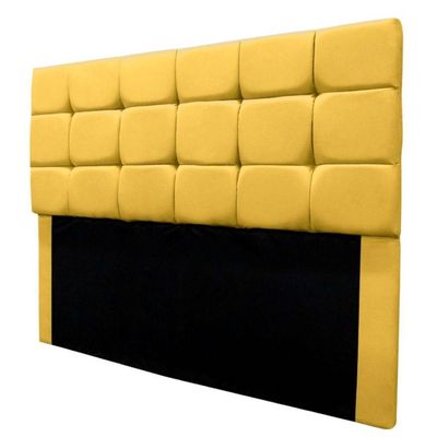 Cabeceira Estofada Cama Box Casal 140 Cm Bianca Suede Amarelo