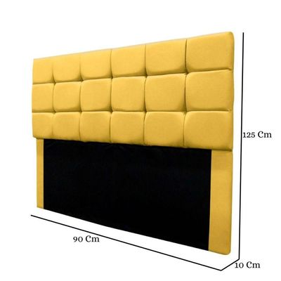 Cabeceira Estofada Cama Box Casal 140 Cm Bianca Suede Amarelo