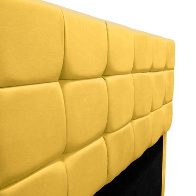 Cabeceira Cama Box Estofada Solteiro 90 Cm Ananda Suede Amarelo