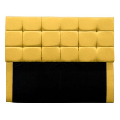 Cabeceira Cama Box Estofada Solteiro 90 Cm Ananda Suede Amarelo