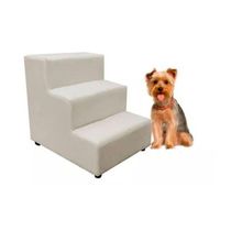 Escada Escadinha Pet Cachorro 3 Degraus Rampa Suede Dog Bege