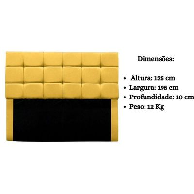 Cabeceira Cama Box Estofada King 195 Cm Bianca Suede Amarelo