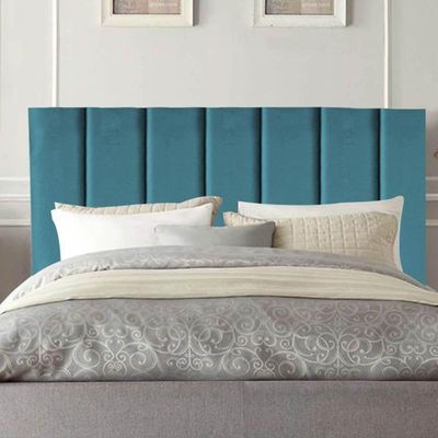 Cabeceira Estofada Cama Box King 195 Cm Alice Suede Azul Turquesa