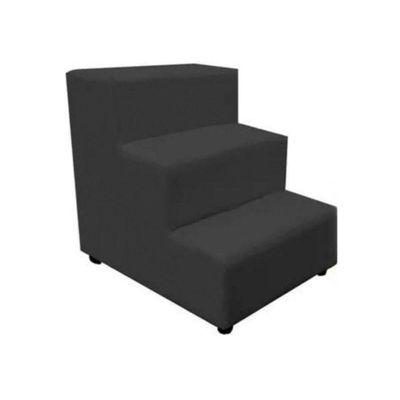 Escada Escadinha Pet Cachorro 3 Degraus Rampa Suede Dog Cinza