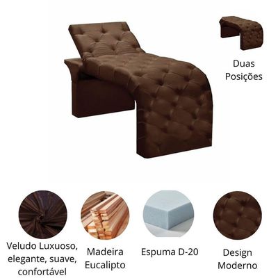 Maca Estofada Estética Cílios Regulável Spa Veludo Ana Clara Marrom
