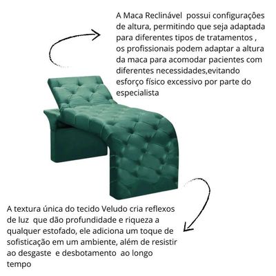 Maca Estofada Estética Cílios Regulável Spa Veludo Ana Clara Verde