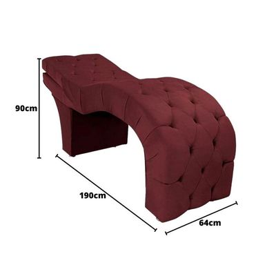 Maca Estética Estofada Reclinável Ergonômica Suede Camila Bordô