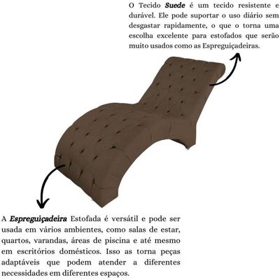 Recamier Divã Espreguiçadeira Para Sala Cliníca Aline Suede Marrom
