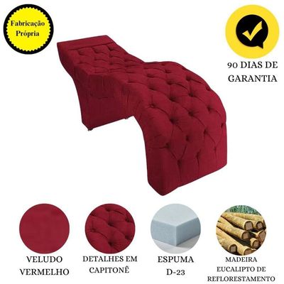 Maca Estofada Estética Cílios Salão Spa Veludo Maiara Vermelho