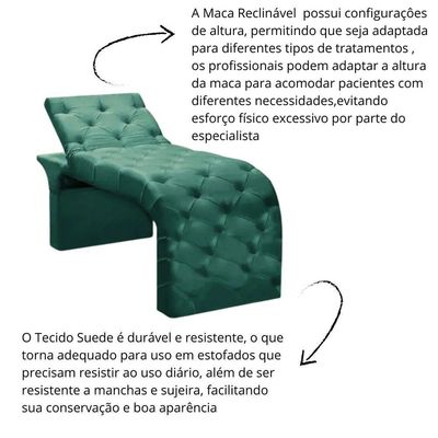 Maca Estofada Estética Cílios Regulável Spa Suede Ana Clara Verde