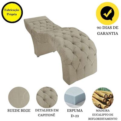 Maca Estofada Estética Cílios Salão Spa Suede Adriana Bege