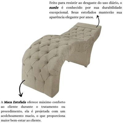 Maca Estofada Estética Cílios Salão Spa Suede Adriana Bege
