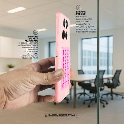 Capa Silicon Veloz para Motorola Moto Edge 60 + Ventosa - Rosa - Gshield